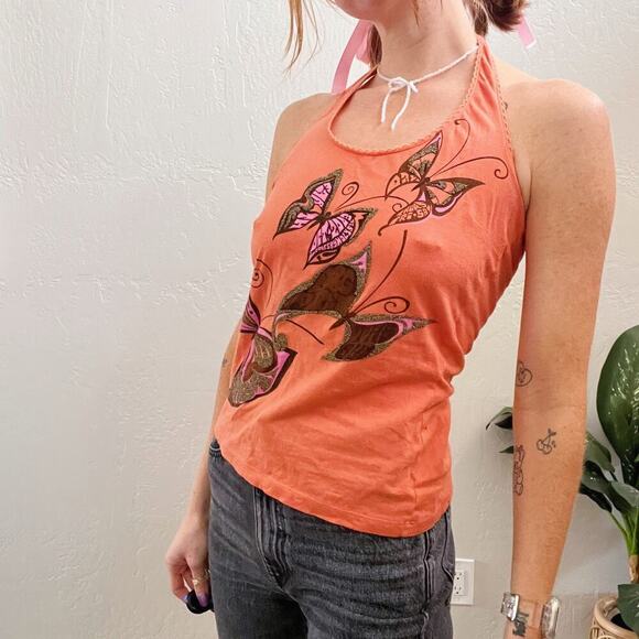 Vintage/Y2K Dolce & Gabbana Orange Printed Halter Top - Picture 4 of 8